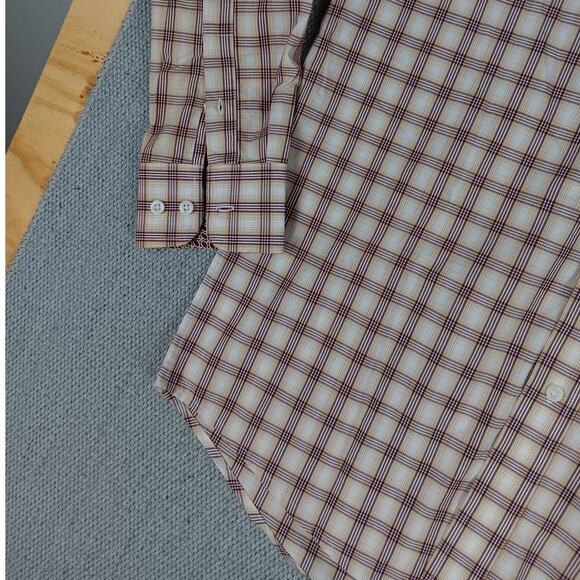 Wrangler George Strait Western Shirt Mens Small Tan/Red Checkered Button Down - Picture 4 of 13